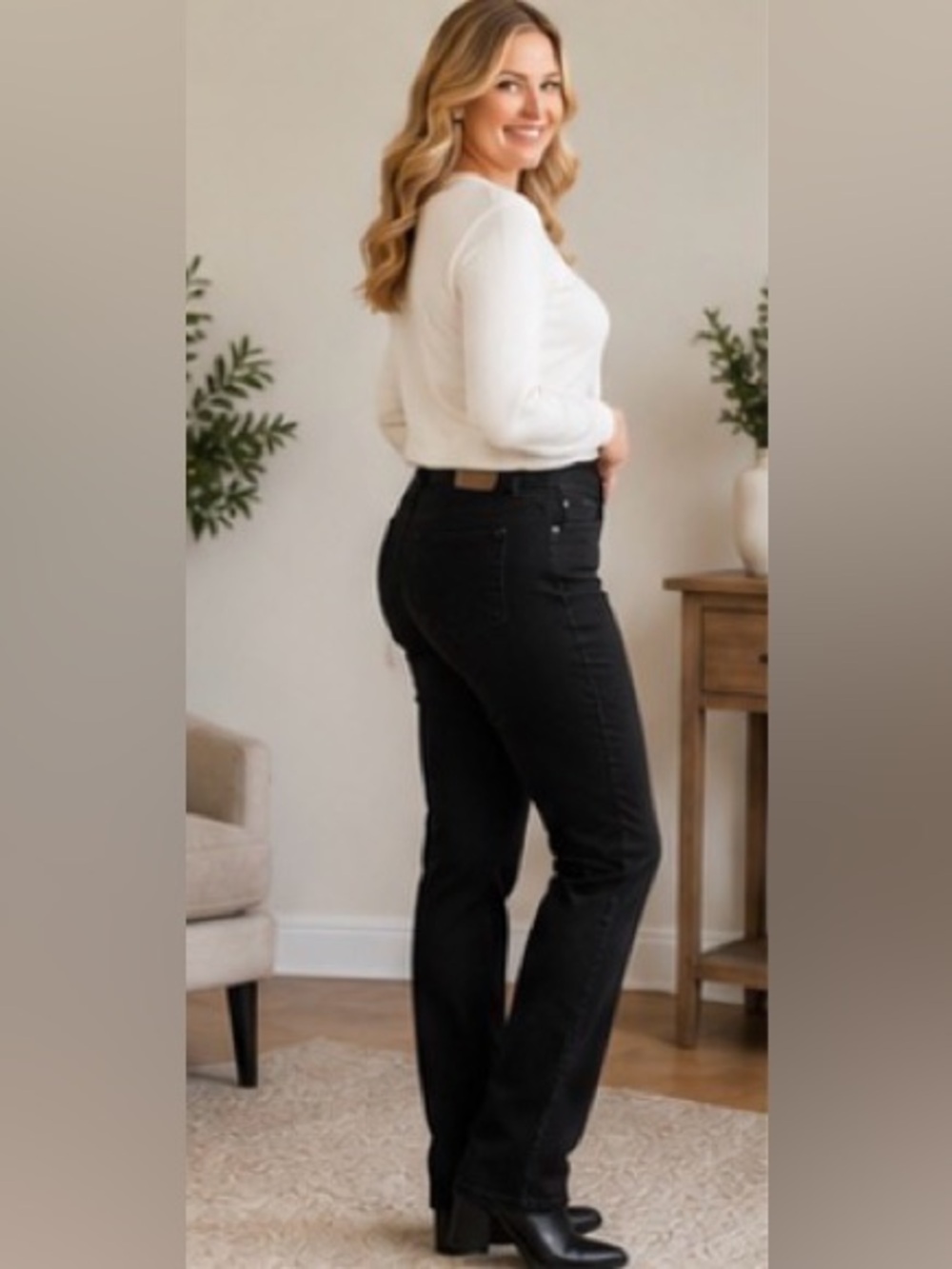 Lauren Ralph Lauren LRL Black Straight Leg Jeans Size 16W